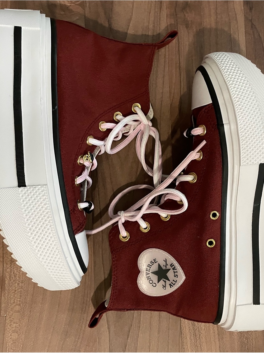 Converse Chuck Taylor’s CTAS Double Stack Platform High Top Bordeaux Sugar Berry
